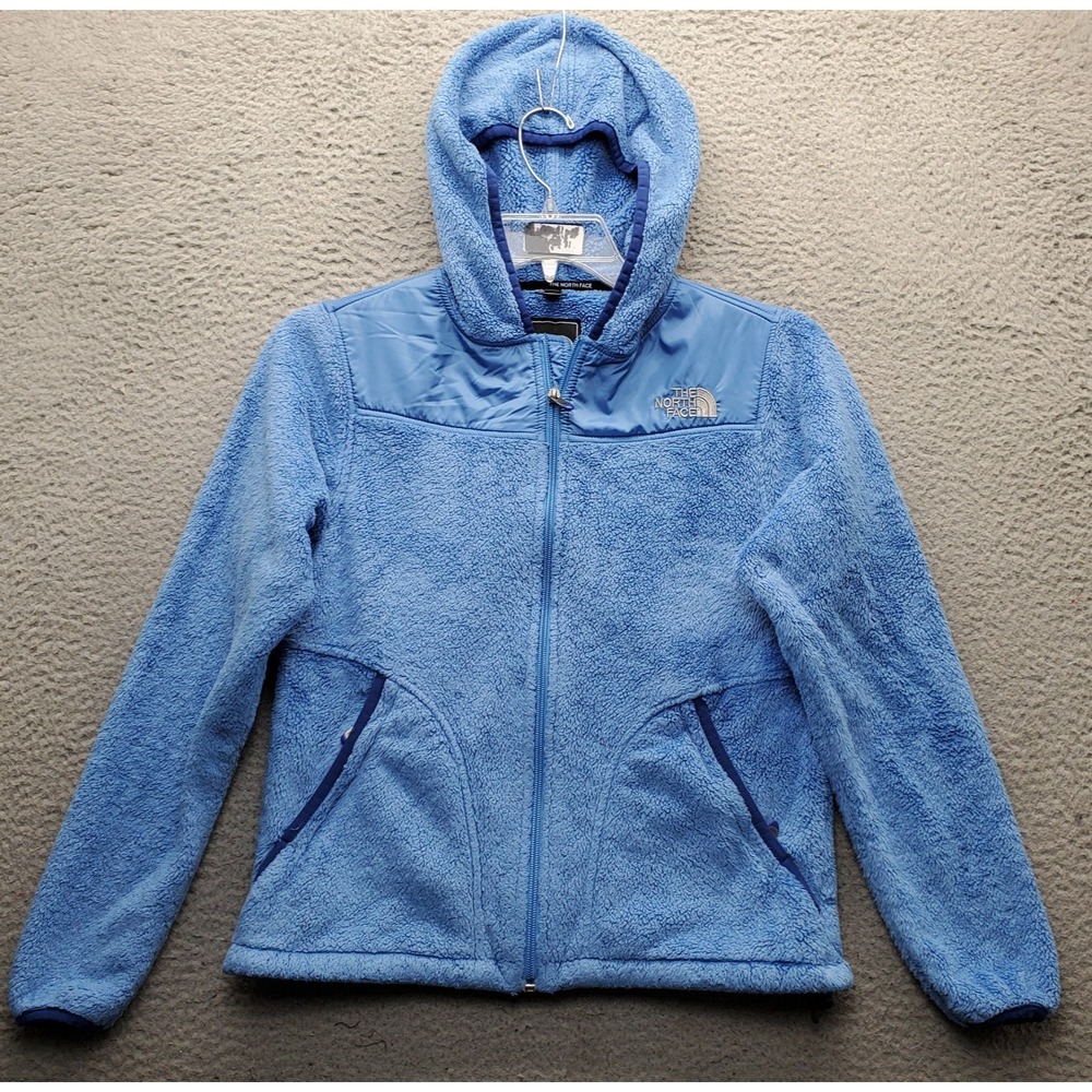 The North Face Fleece Jacket Womens S Blue Embroidered Logo Long Sleeve Full Zip
